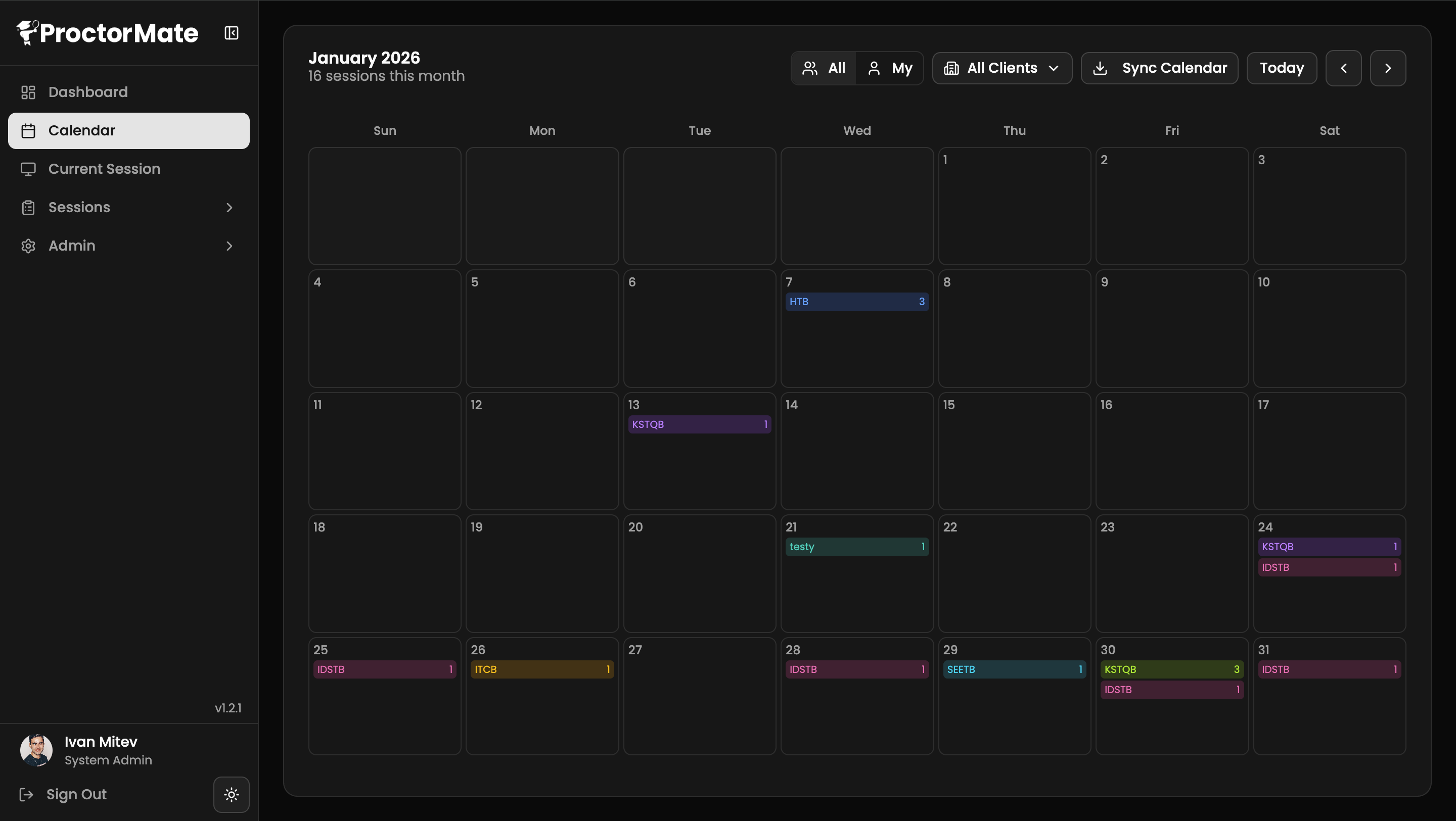 ProctorMate Dashboard